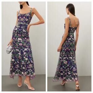 Marchesa Notte Purple Lace Sweetheart A-Line Gown Size 8